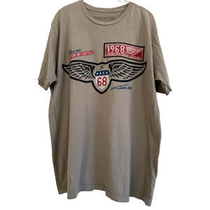 Motorcycle T Shirt Ring Of Fire Downtown Los Angeles Tan Tee 2XL